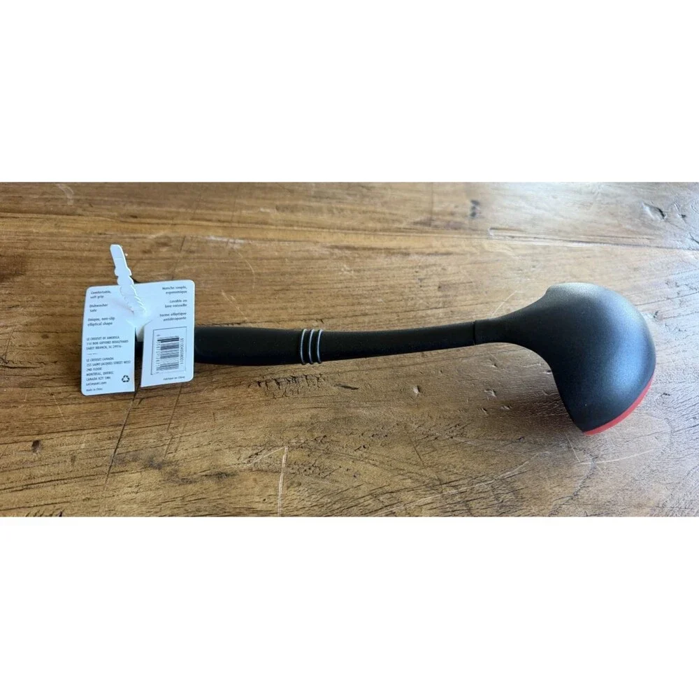 Le Creuset Revolution Bi-Material Ladle 4 oz 12.4 in Cerise Black NEW NWT